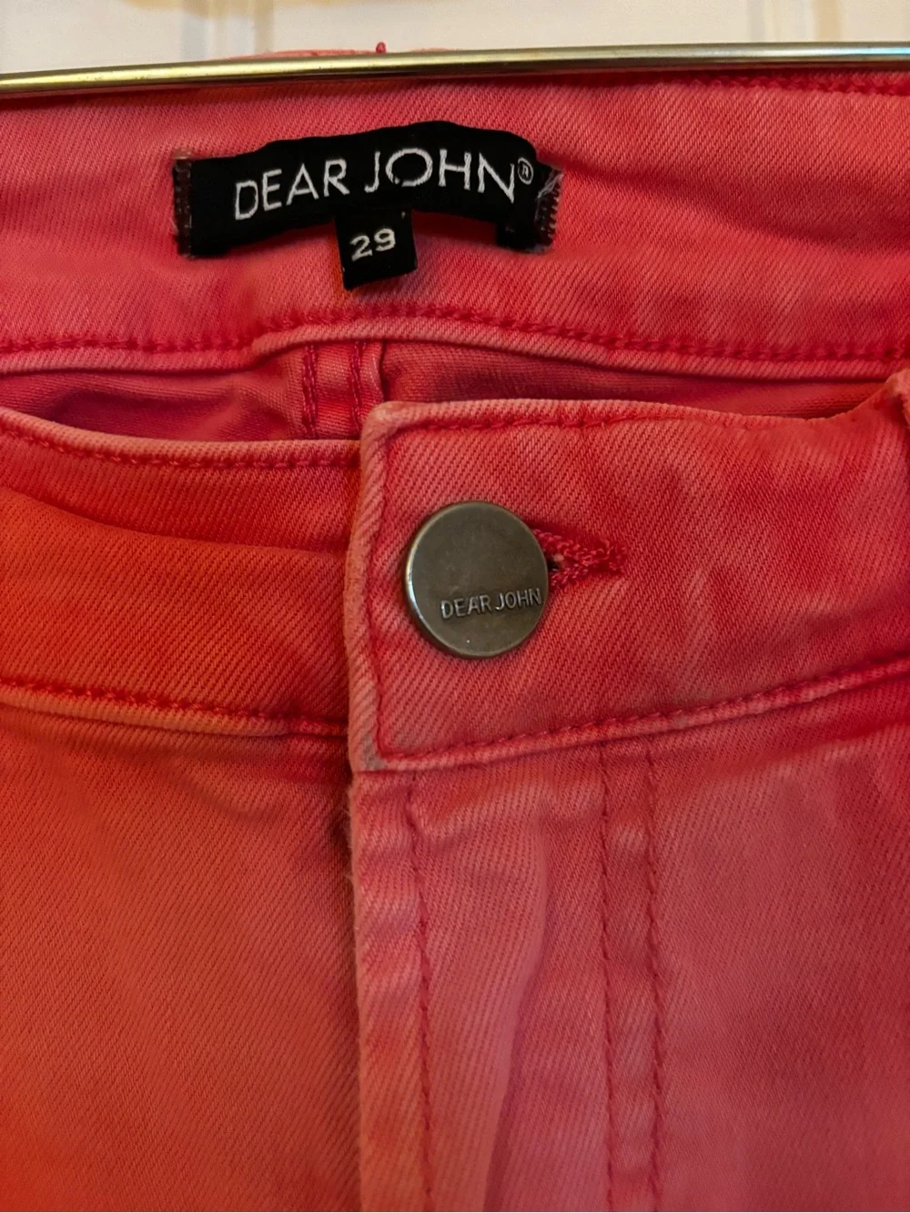 Dear John Coral Pink Ankle Skinny Jeans